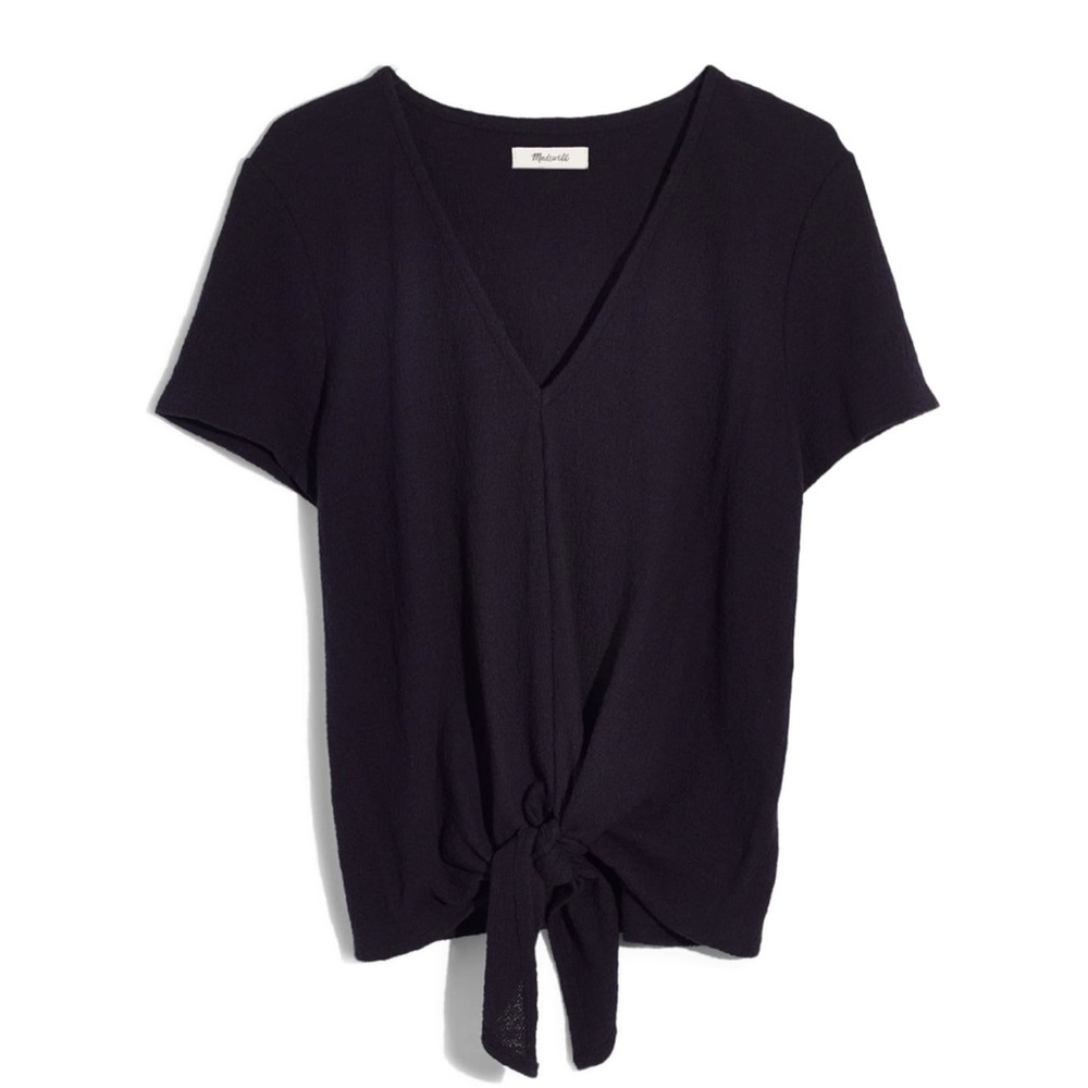 Madewell Texture & Thread V-Neck Tie-Front Top